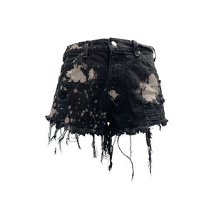 Levi's 505 Distressed High Waisted Black Jean Shorts Size 29 True Vintage 90s